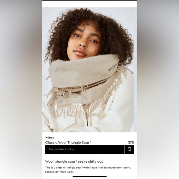 NWOTS Aritzia Wilfred Wool Triangle Scarf - Picture 10 of 13
